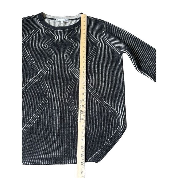 & Other Stories Wool Crewneck Sweater size M Black Gray Cream Abstract - Picture 5 of 8